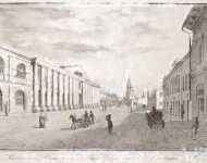 Turin Vasily Stepanovich View of the Street by the Gostiny Dvor Shopping Arcade in Kazan - Hermitage